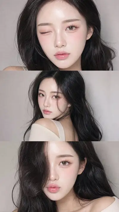 Vertical 3-photo collage prompt using a selfie face reference
