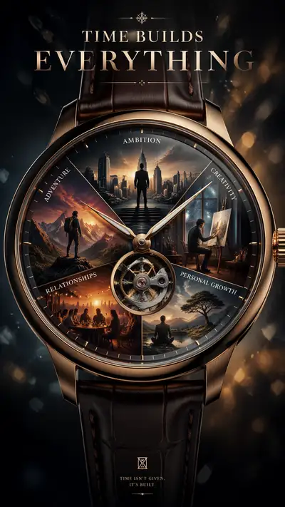 Luxury watch ad poster Time Builds Everything