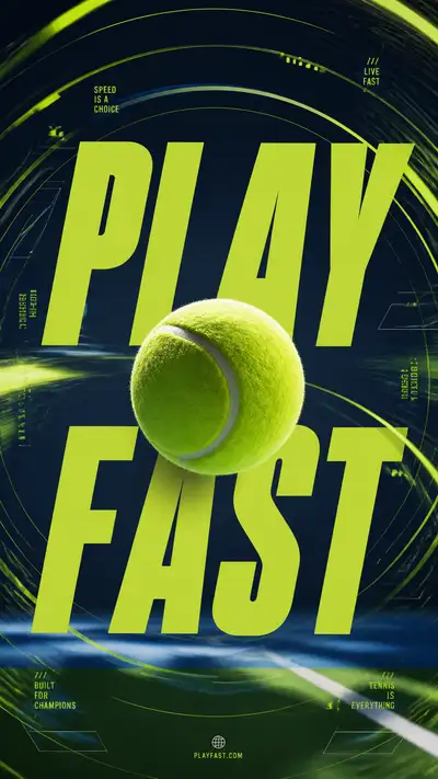 Prompt für Tennisball-Sportplakat