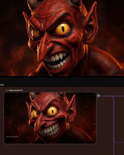 Vidéo multi-plans d'un personnage démon aux expressions faciales cohérentes