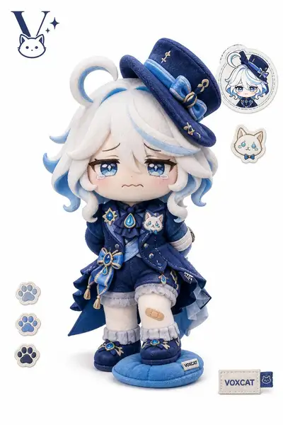 Plush Toy Character Poster with Whimsical Expression
