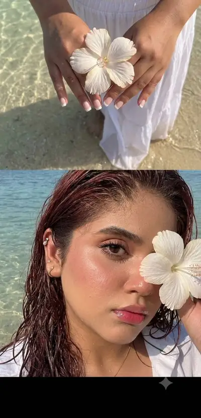 Tropical iPhone Selfie Collage with Hibiscus