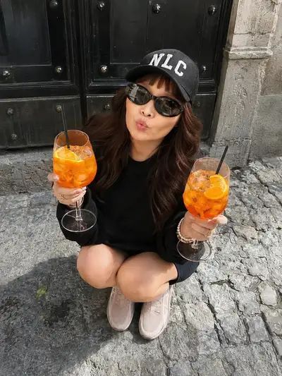 Photorealistic Street Celebration Portrait with Woman