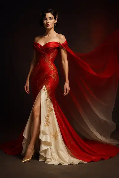 Prompt editorial de vestido de gala Scarlet Freedom, GPT Image 2