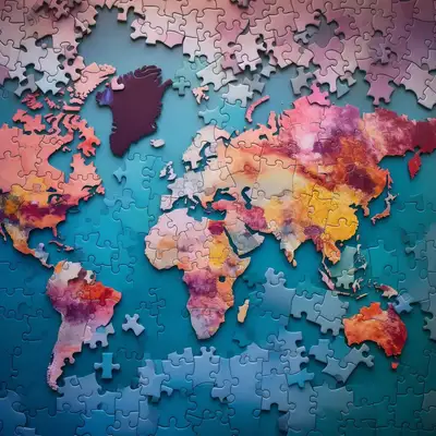 Carte Puzzle Monde Jigsaw Prompt