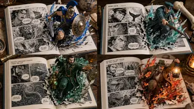 Prompt de grade de explosão 3D de livro de mangá