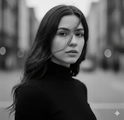 Haunting B&W Portrait of a Young Woman