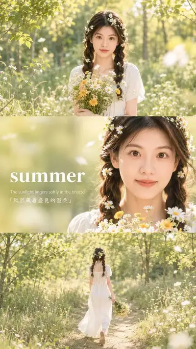 Summer Forest Portrait Poster Prompt