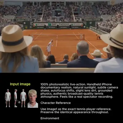 Crocodile Titan Tennis Court Eruption Video Prompt