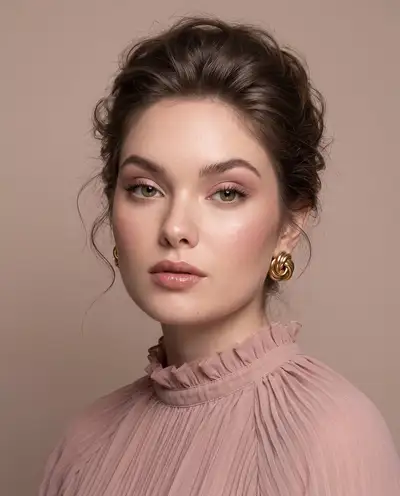 Dreamy Vintage Coquette Studio Beauty Portrait