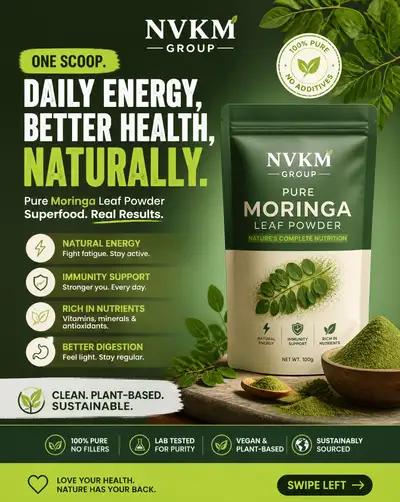 High-converting moringa powder carousel ad design