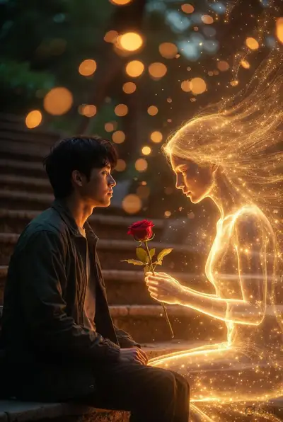 Soulmate on Steps - Cinematic Photo Prompt