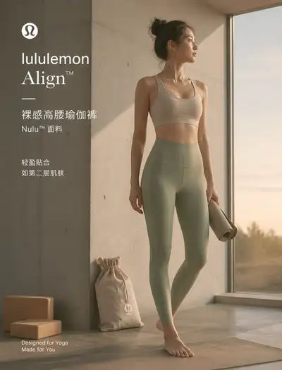Redesenho publicitário de calças de yoga em soft brutalism