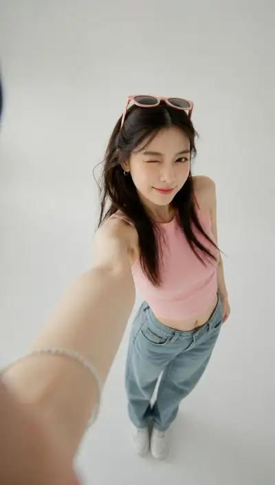 超写実的なスマートフォン自撮り写真プロンプト
