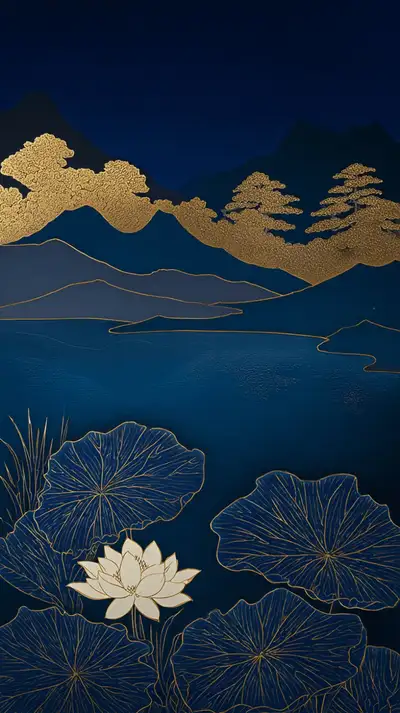 日本の漆器の夜景
