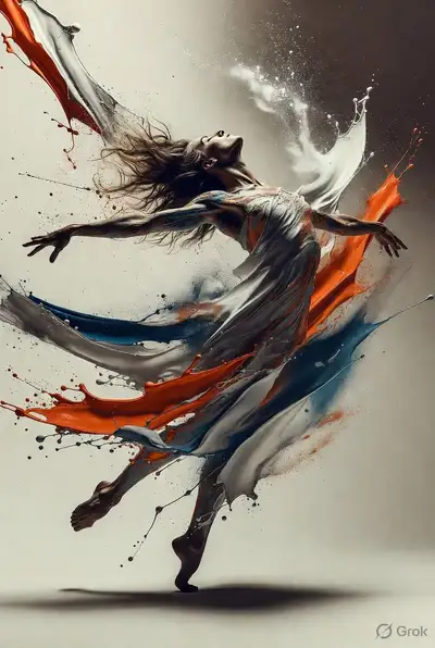 Dynamic Paint Dancer Portrait
