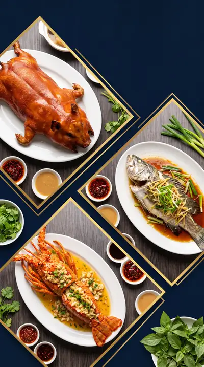 High-End Banquet Food Photography Layout