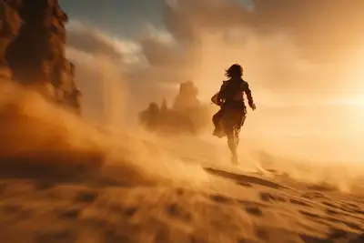Cinematic tracking shot template of a sprinting subject