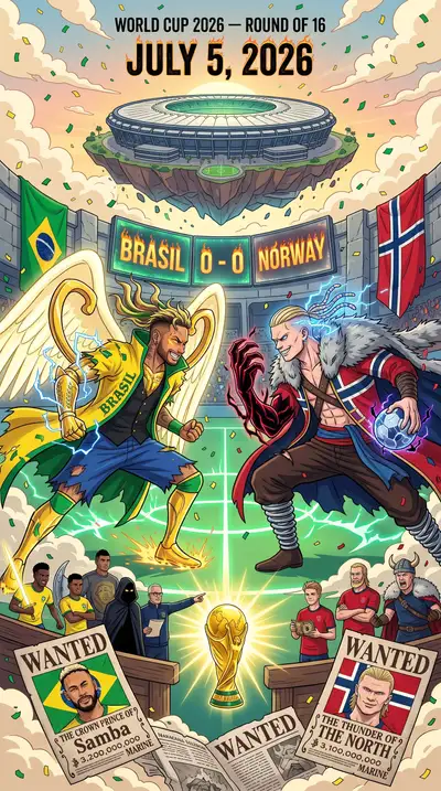 One Piece anime clash: Neymar vs Haaland World Cup 2026