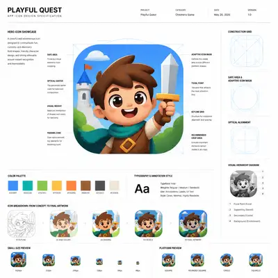 App icon design specification and construction board