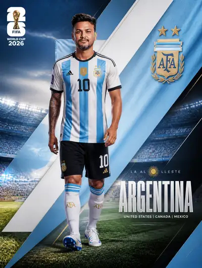 Argentina FIFA World Cup 2026 Fan Poster From a Photo