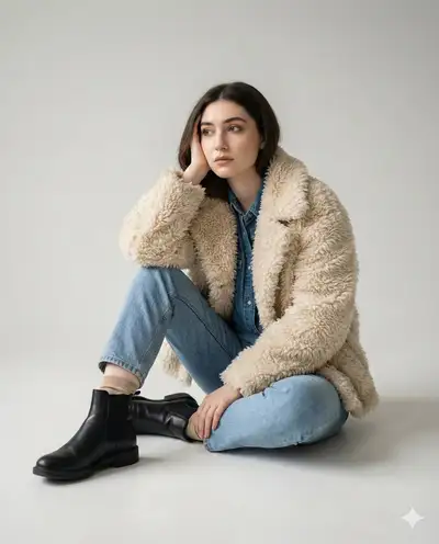 Editorial Fashion Portrait with Denim Shirt