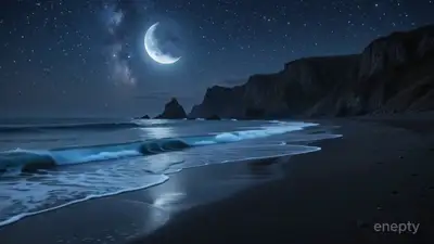 Bioluminescent Night Beach Video Prompt