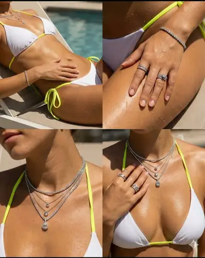 Luxury Jewelry Lifestyle Photoshoot 2x2 Grid