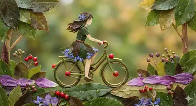 Botanische Blattkunst-Collage-Prompt