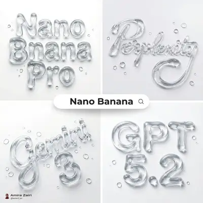Liquid Gel Typography Sculpted from Water