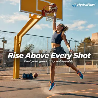 Photorealistic Sports Ad: Basketball Slam Dunk