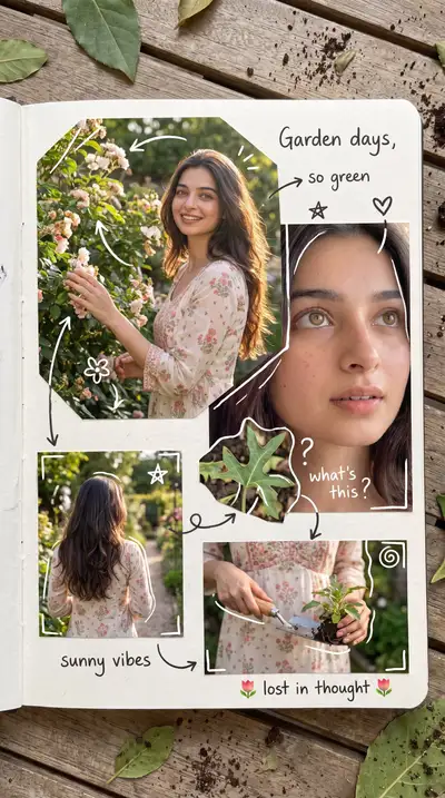 Fragmented Photo Album Garden Collage