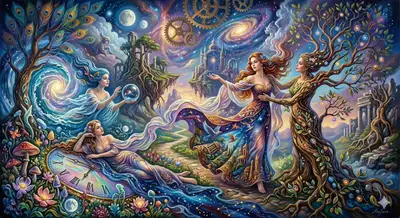 Surreal Cosmic Dreamscape Painting