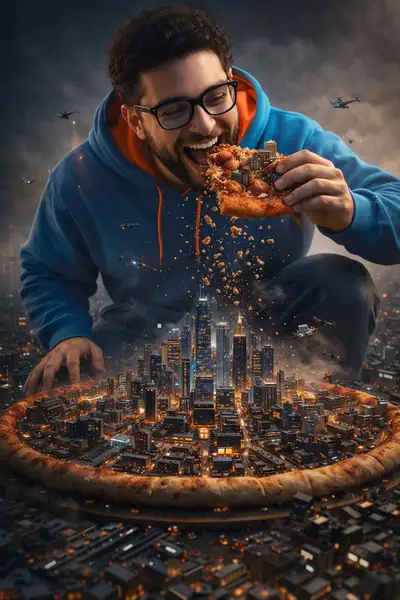 Giant's Pizza City Cinematic Scene