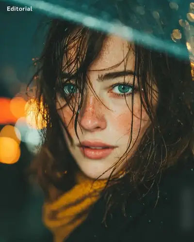 Cinematic Rainy Night Portrait Prompt