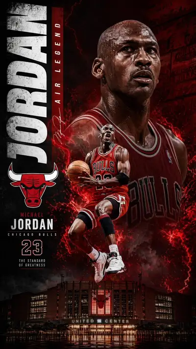 Design de papel de parede de Michael Jordan com o Chicago Bulls
