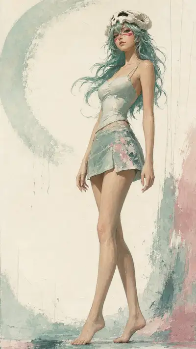 Prompt de Póster de Personaje Anime en Óleo-Acuarela