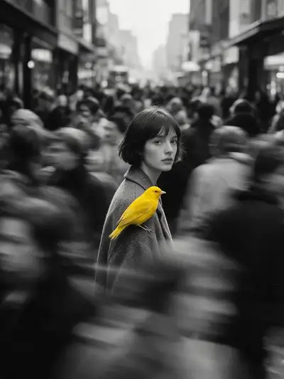 Immobilité en mouvement : photographie de rue avec Yellow Songbird