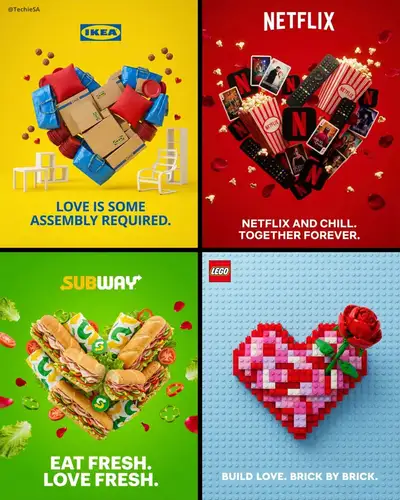 Valentine's Day heart-shaped product advertisement template