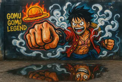 Urban Graffiti Mural of Character