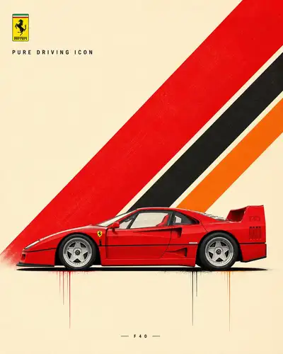 Swiss Modernist Automotive Poster