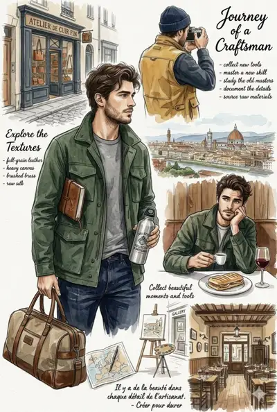 Watercolor Travel Craftsmanship Mood Board