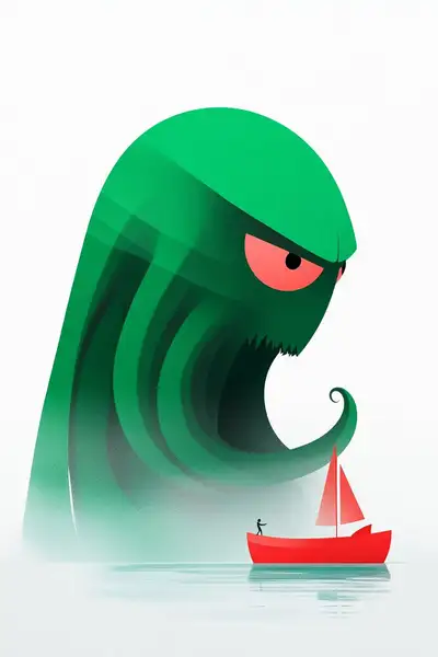 Cthulhu in Foggy Sea