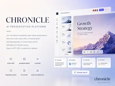 Premium startup presentation cover slide for an AI platform