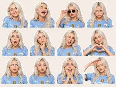 Football Jersey Sticker Pack with 12 Expressions