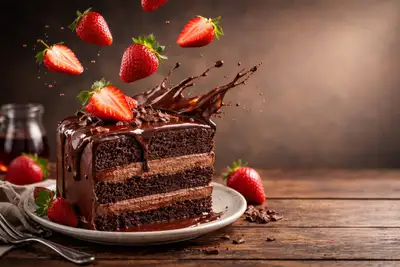 Advertising food photography template for floating desserts