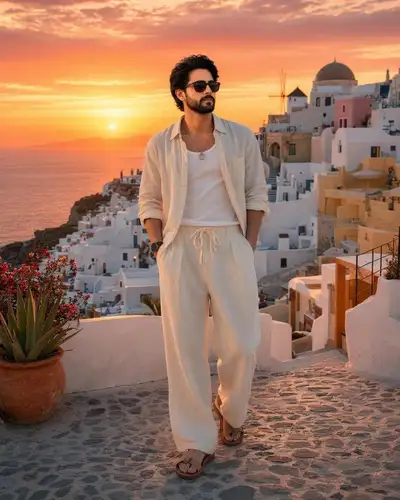 Santorini Sunset Portrait