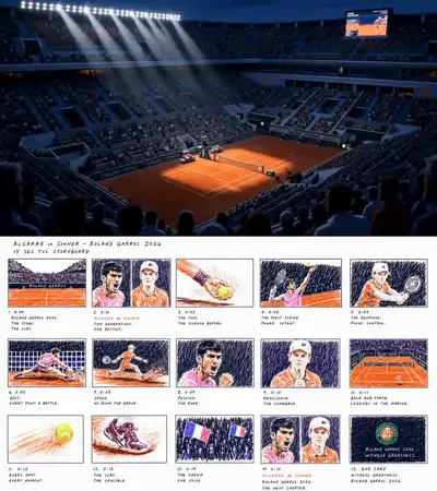 Cinematic Tennis Commercial Trailer Prompt