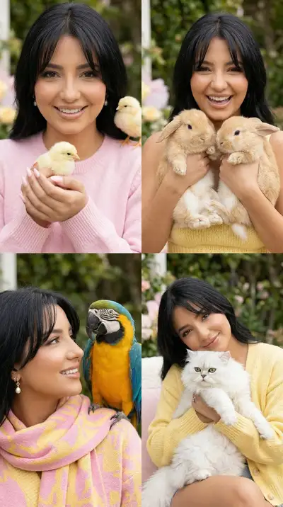 Cute Animal Fashion Editorial 2x2 Grid
