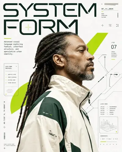 Plantilla de Póster Editorial Futurista de Líneas de Circuito